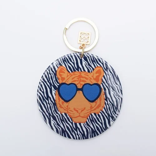 Acrylic Keychain Tiger Stripes Blue