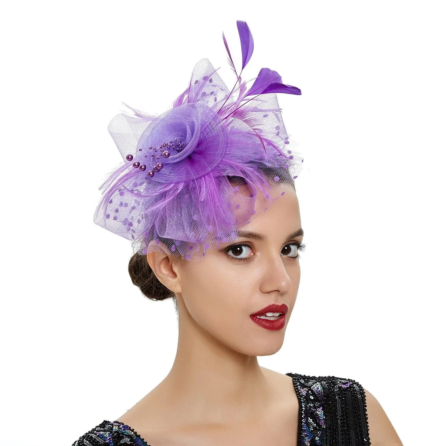 Add a Vintage Twist to Your Alternative Style with Feather Flower Fascinator Hat Ladies Hairpin