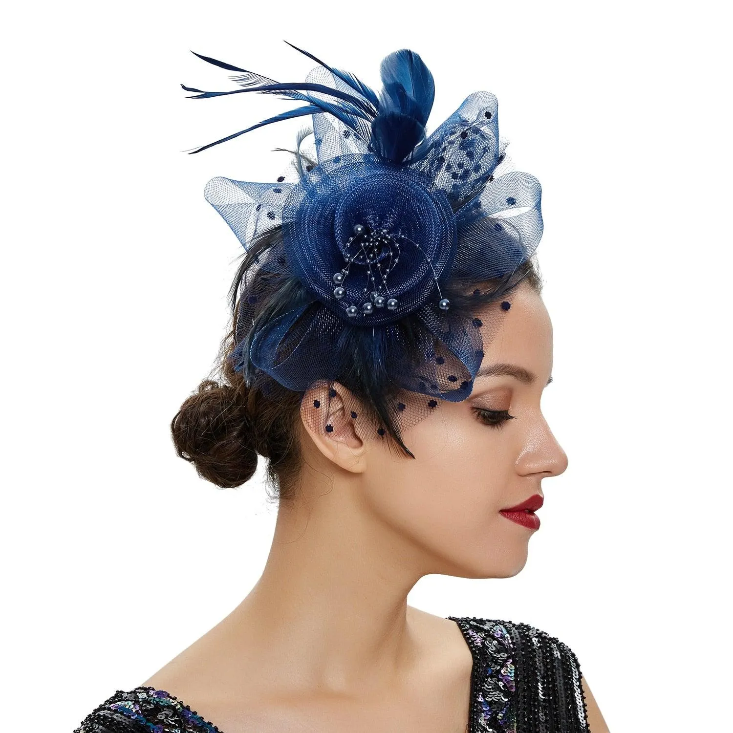 Add a Vintage Twist to Your Alternative Style with Feather Flower Fascinator Hat Ladies Hairpin