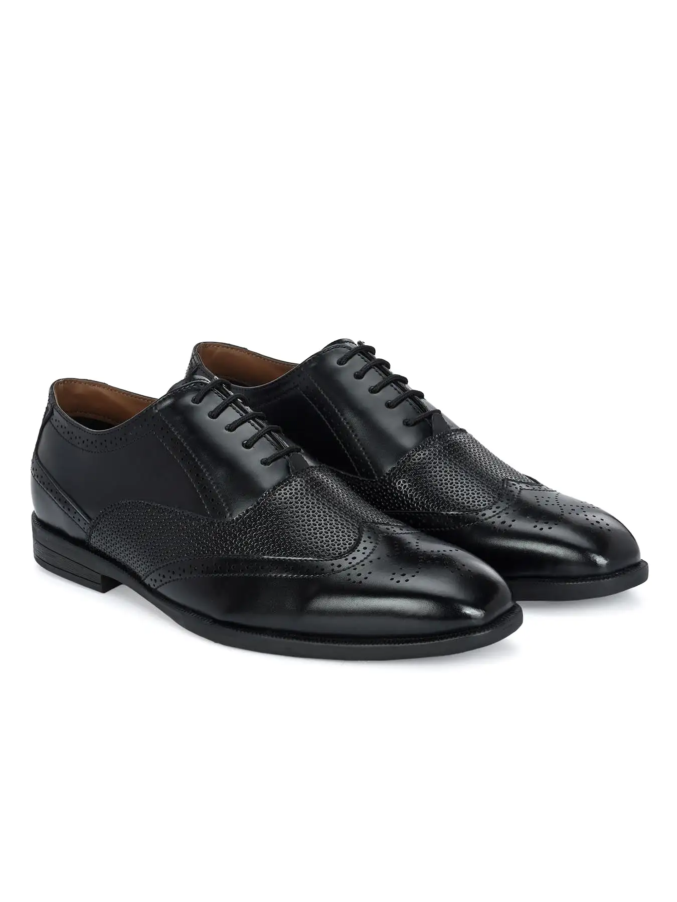 Alberto Torresi Black Formal 594 Brogue Shoes