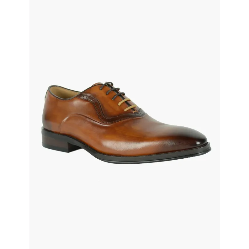 AZOR LA MODE Geneva Leather Wing Tip Brogue Shoes - Tan