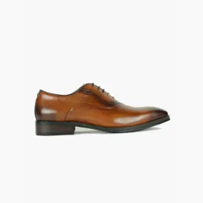 AZOR LA MODE Geneva Leather Wing Tip Brogue Shoes - Tan