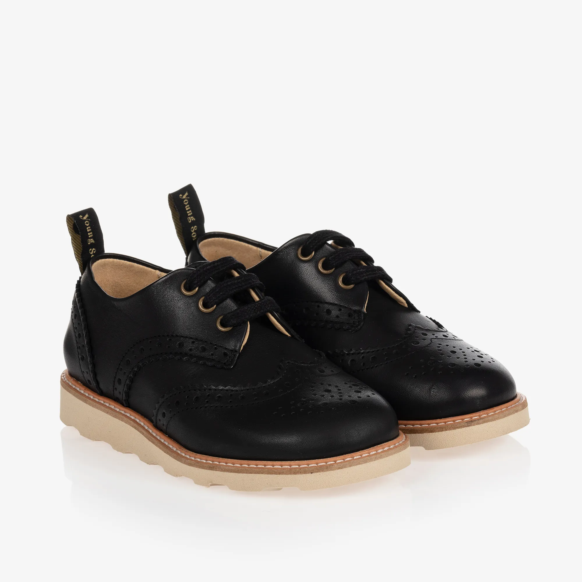 Black Leather Brogue Shoes