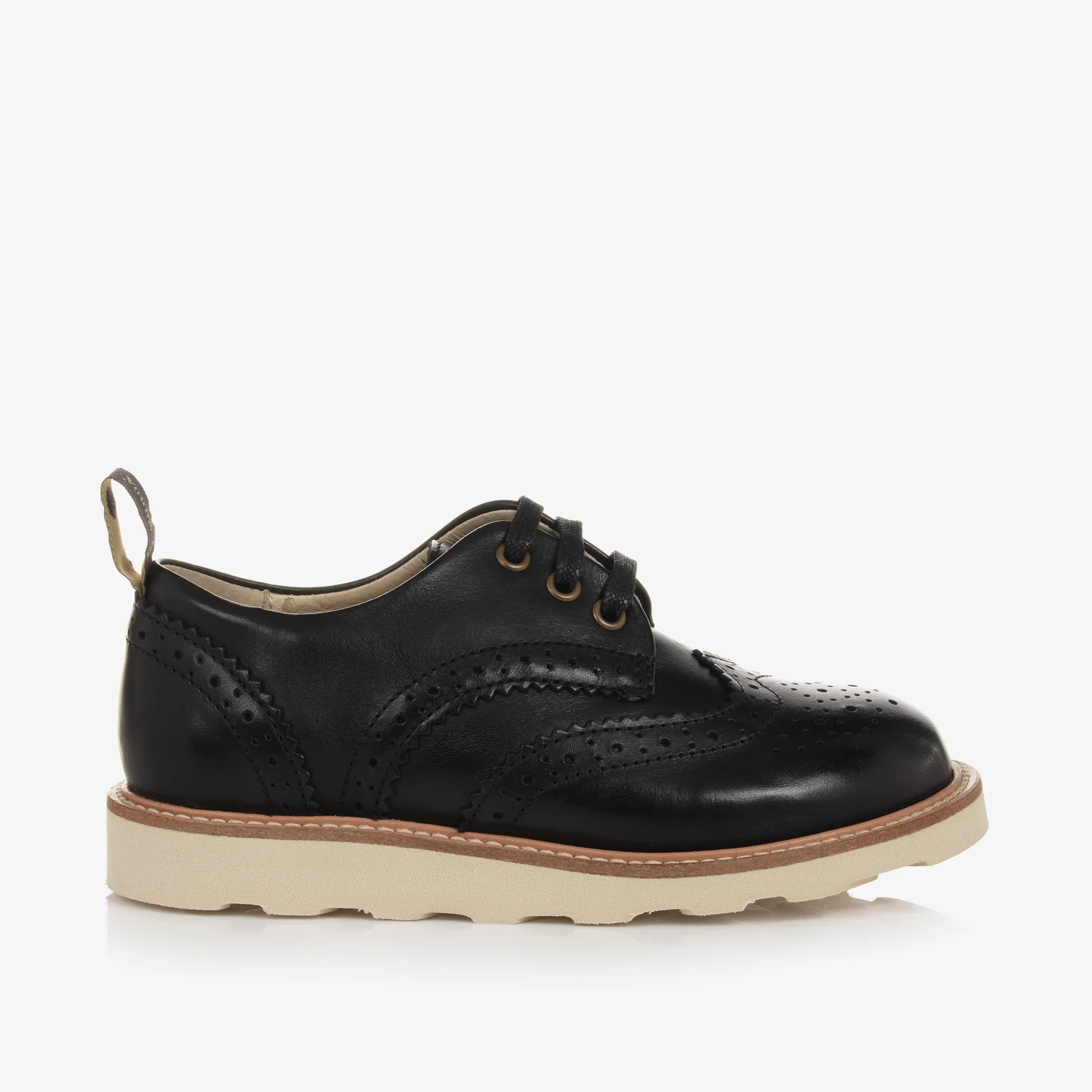 Black Leather Brogue Shoes