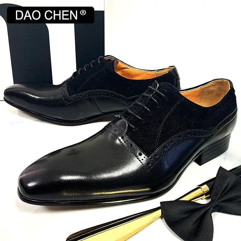 BLACK OXFORD SHOES LACE UP POINTED LEATHER SHOES