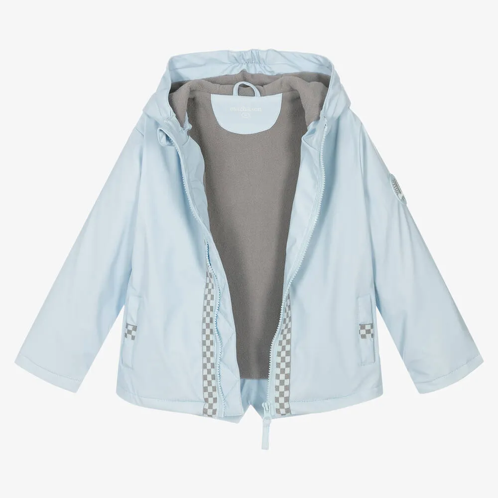 Boys Blue Hooded Raincoat