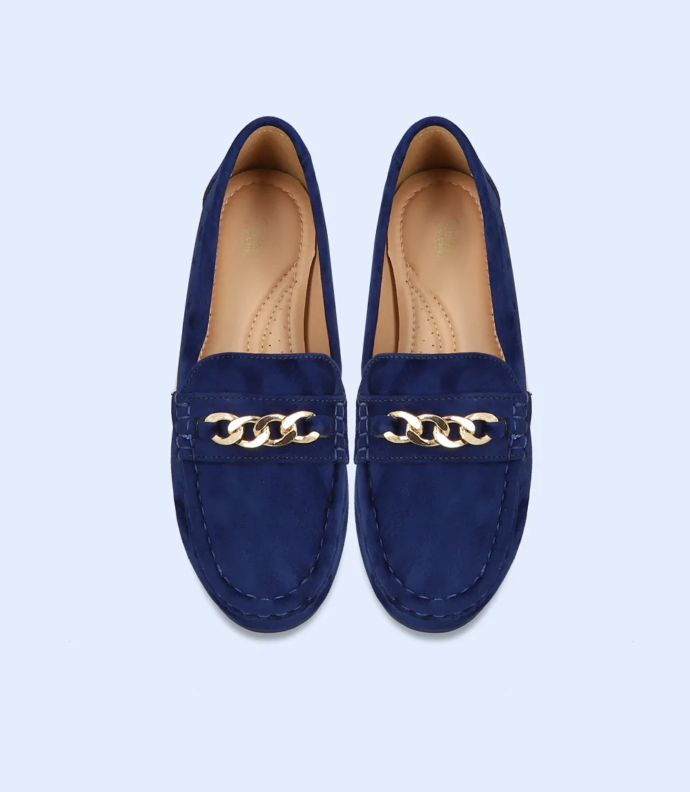 BW8885-NAVY-Women Comfort Moccasins