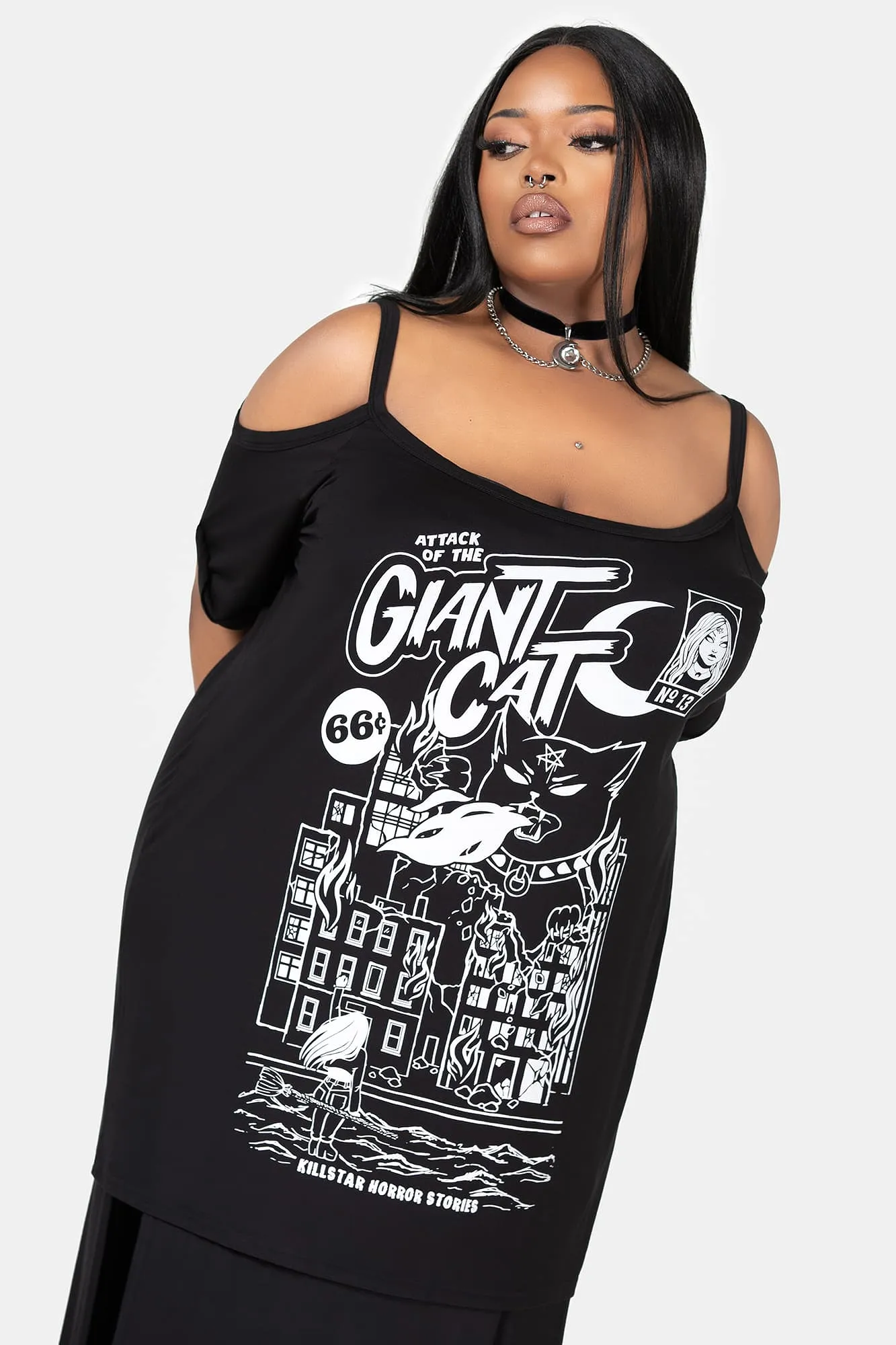 Cat Attack Distress Top [PLUS]