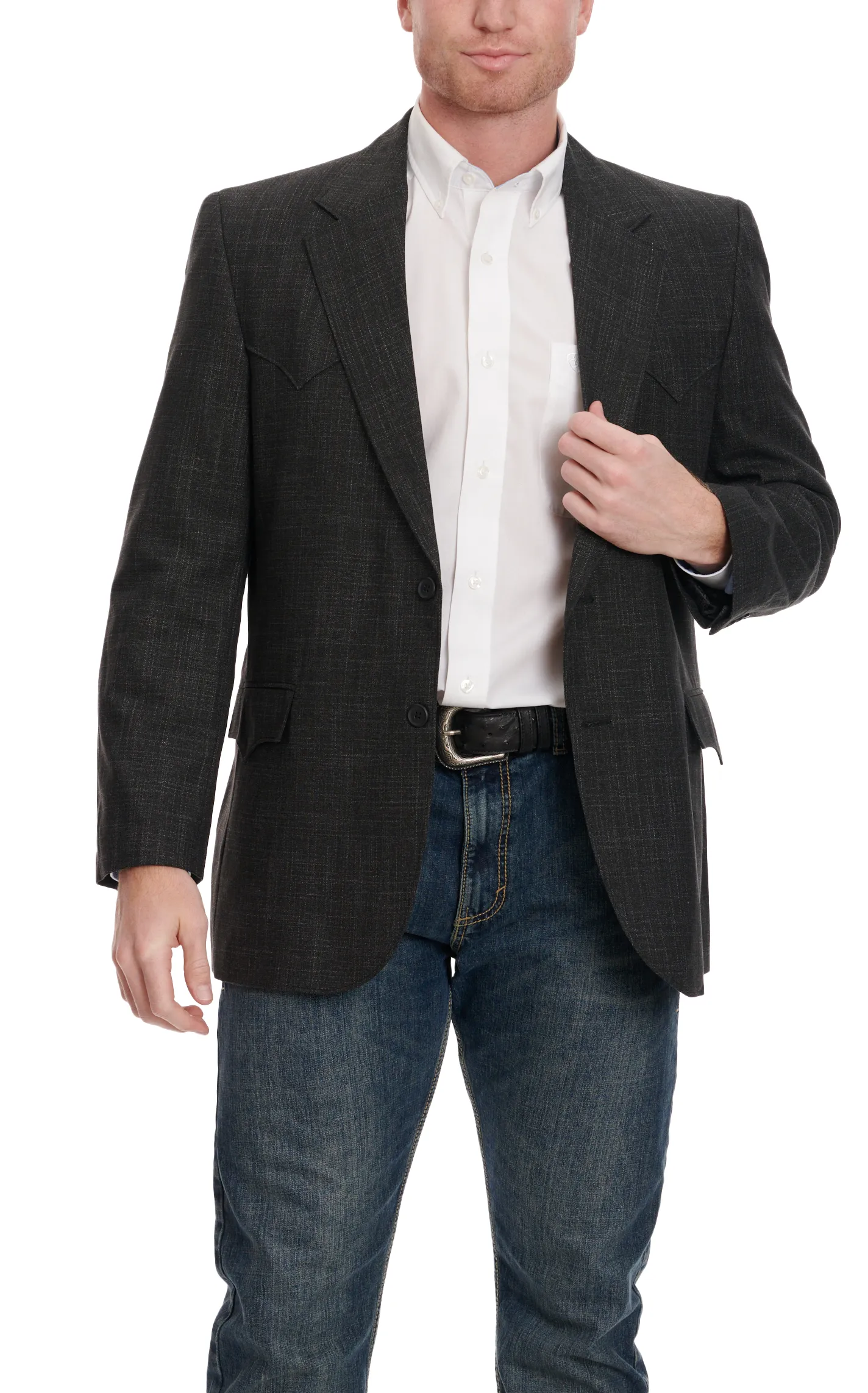 Circle S Men's Charcoal & Grey Accent Sport Coat