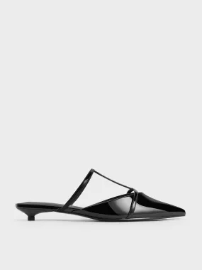 Clara T-Bar Pointed-Toe Mules - Black Box