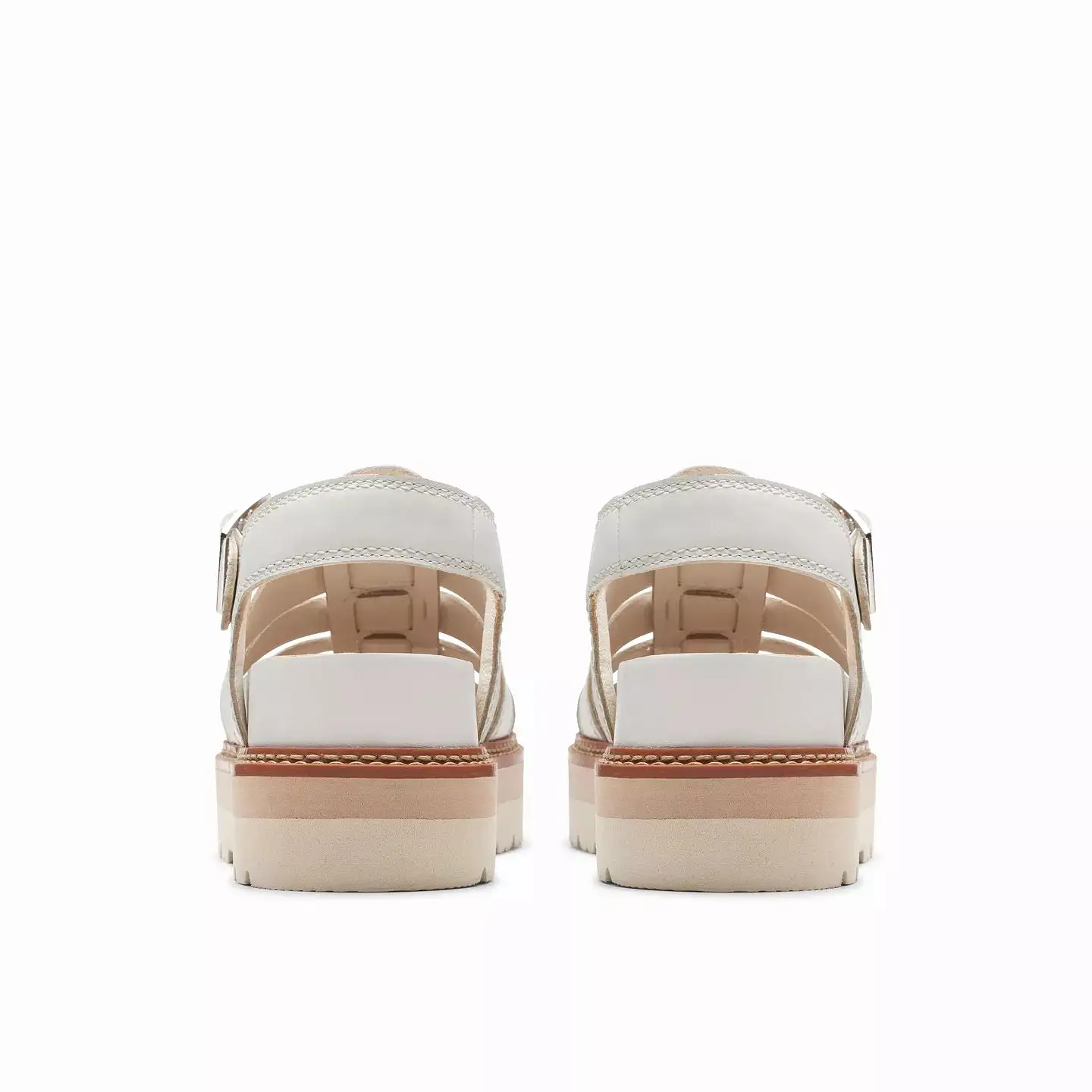 Clarks Orianna Twist Off White Leather Sandals