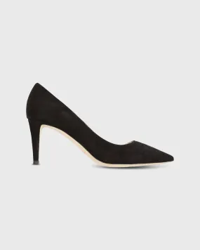 Classic Pointed-Toe Pump in Black Suede