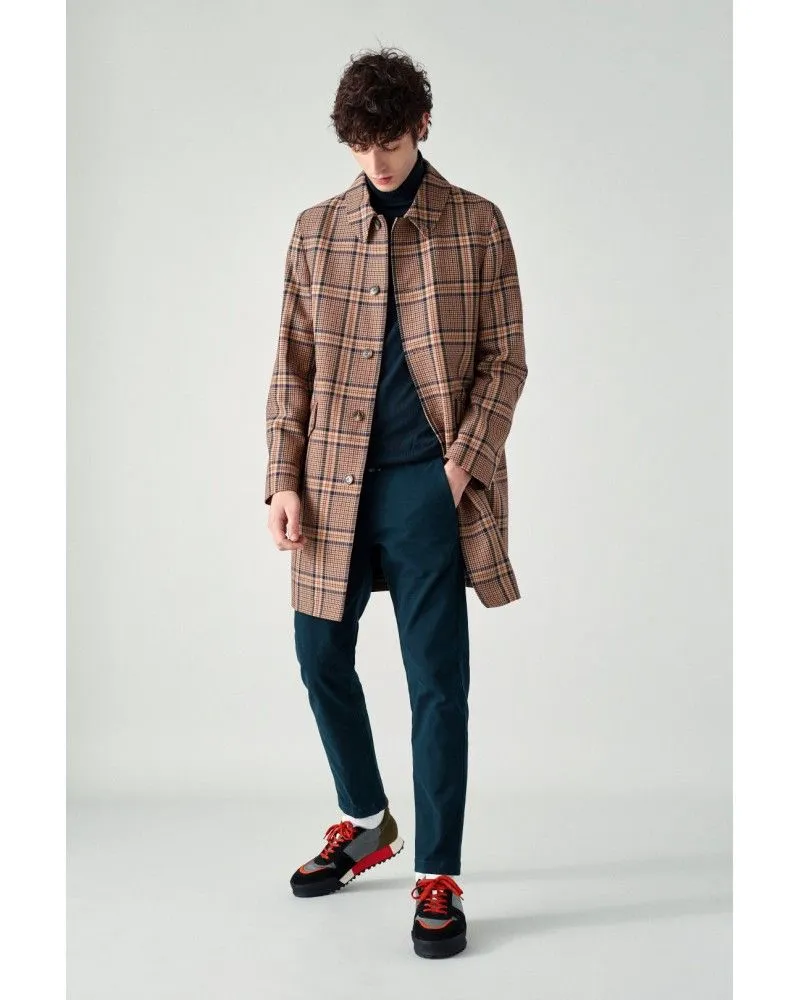 Closed - Long Checkered Coat - Fox Brown