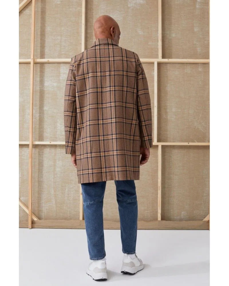 Closed - Long Checkered Coat - Fox Brown