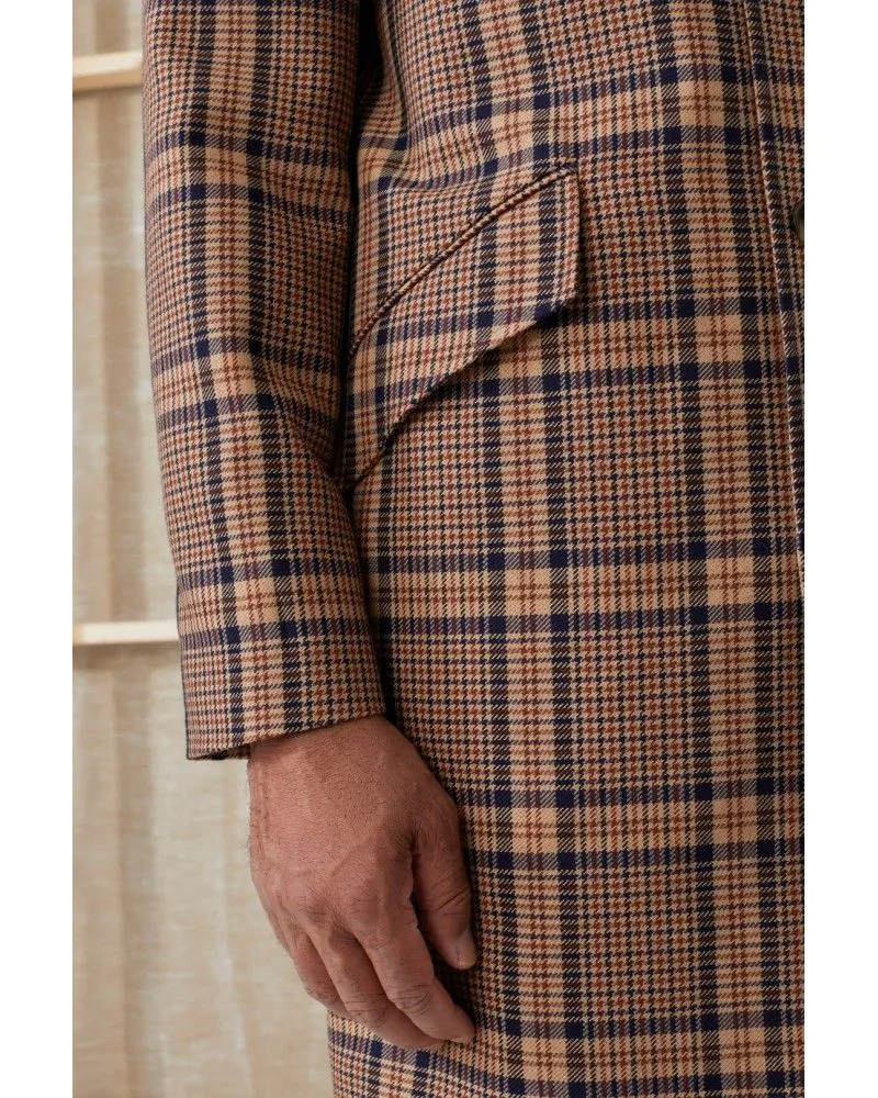 Closed - Long Checkered Coat - Fox Brown