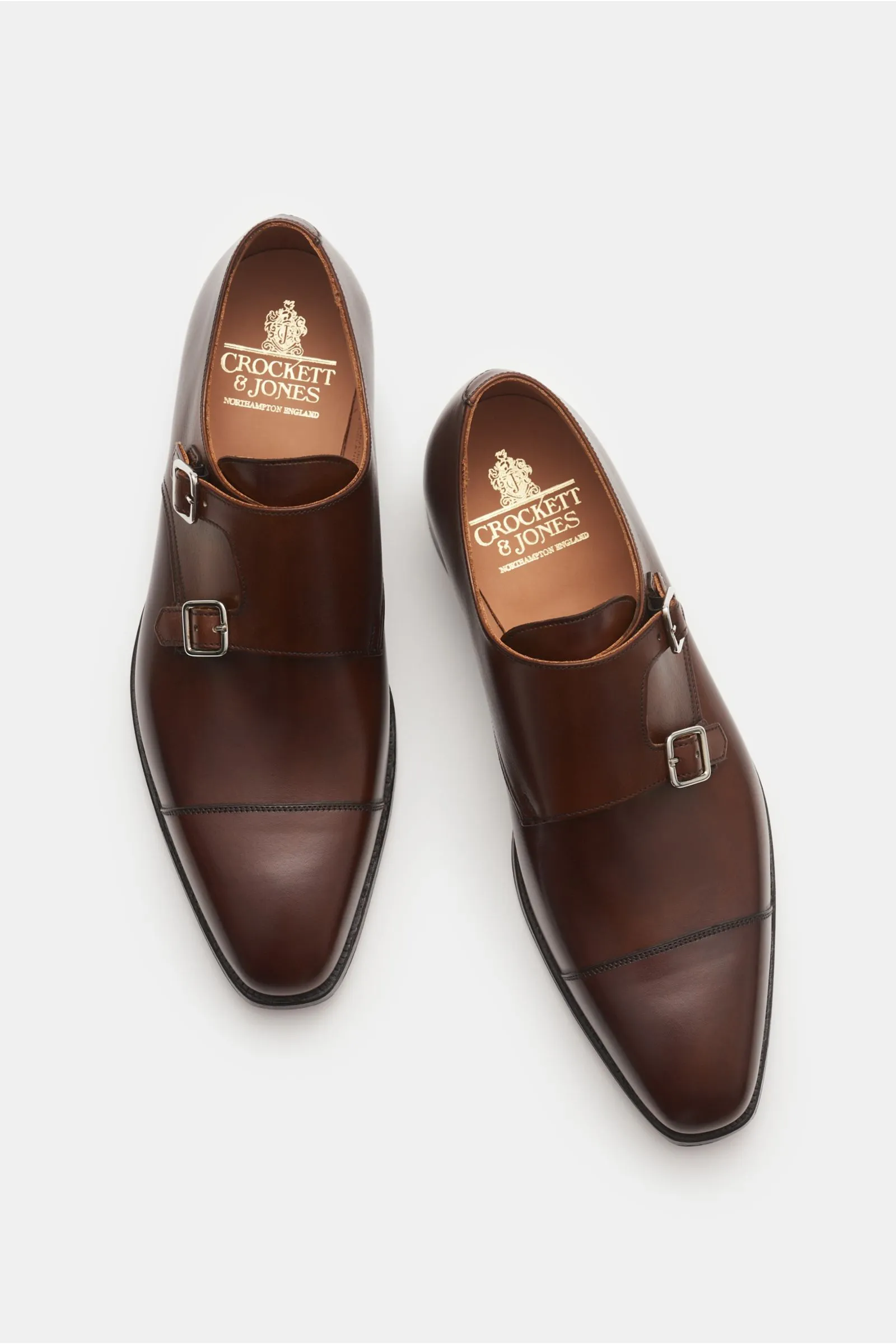 CROCKETT & JONES double monk shoes 'Lowndes' brown