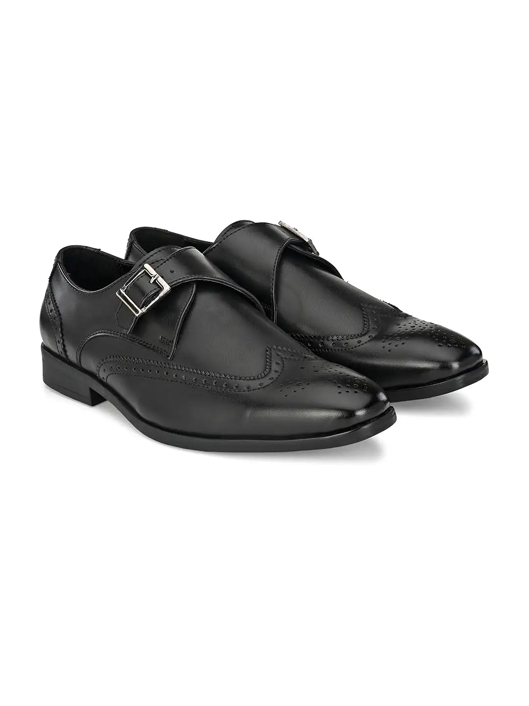 Dario Black Single Monk Shoes