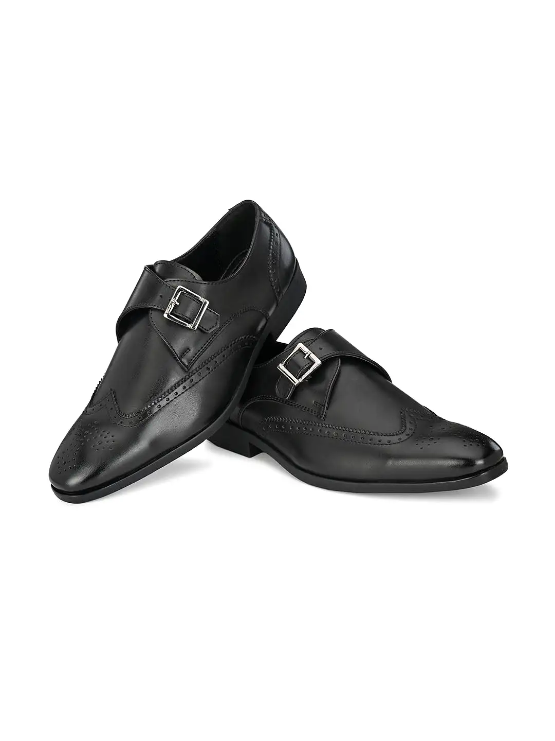 Dario Black Single Monk Shoes