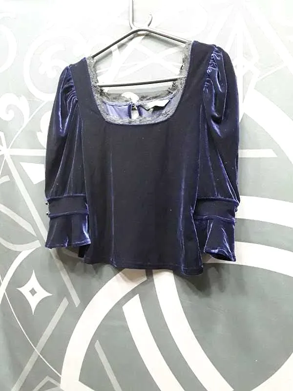 Dottie Dottie Velvet Top [BLUE] Resurrect