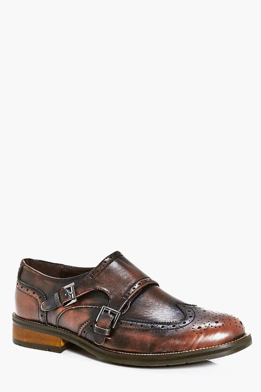 Double Buckle Smart Brogue Shoes