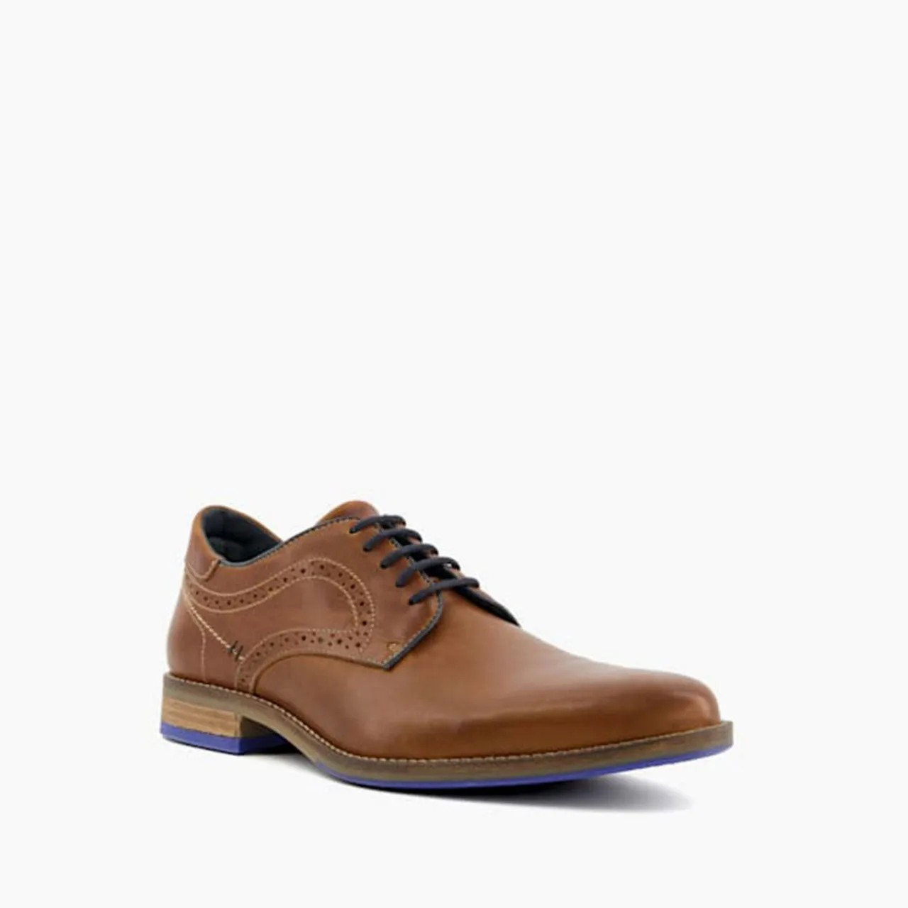 DUNE LONDON Bintom Stitch-Detail Derby Shoes - Brown