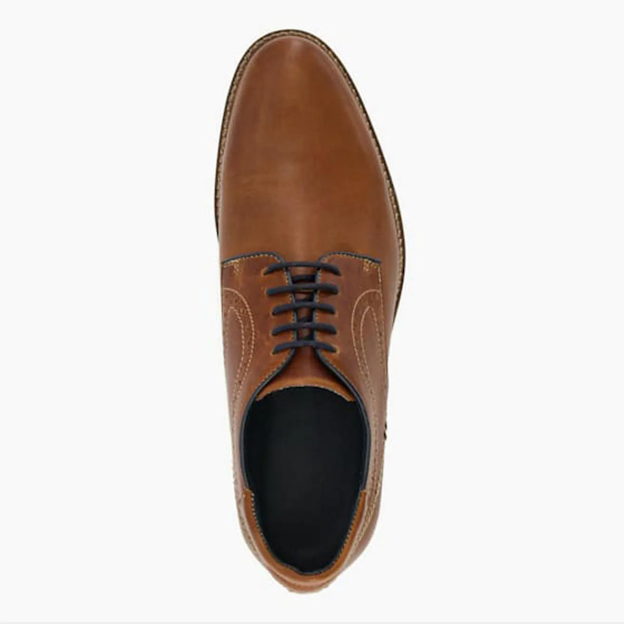 DUNE LONDON Bintom Stitch-Detail Derby Shoes - Brown