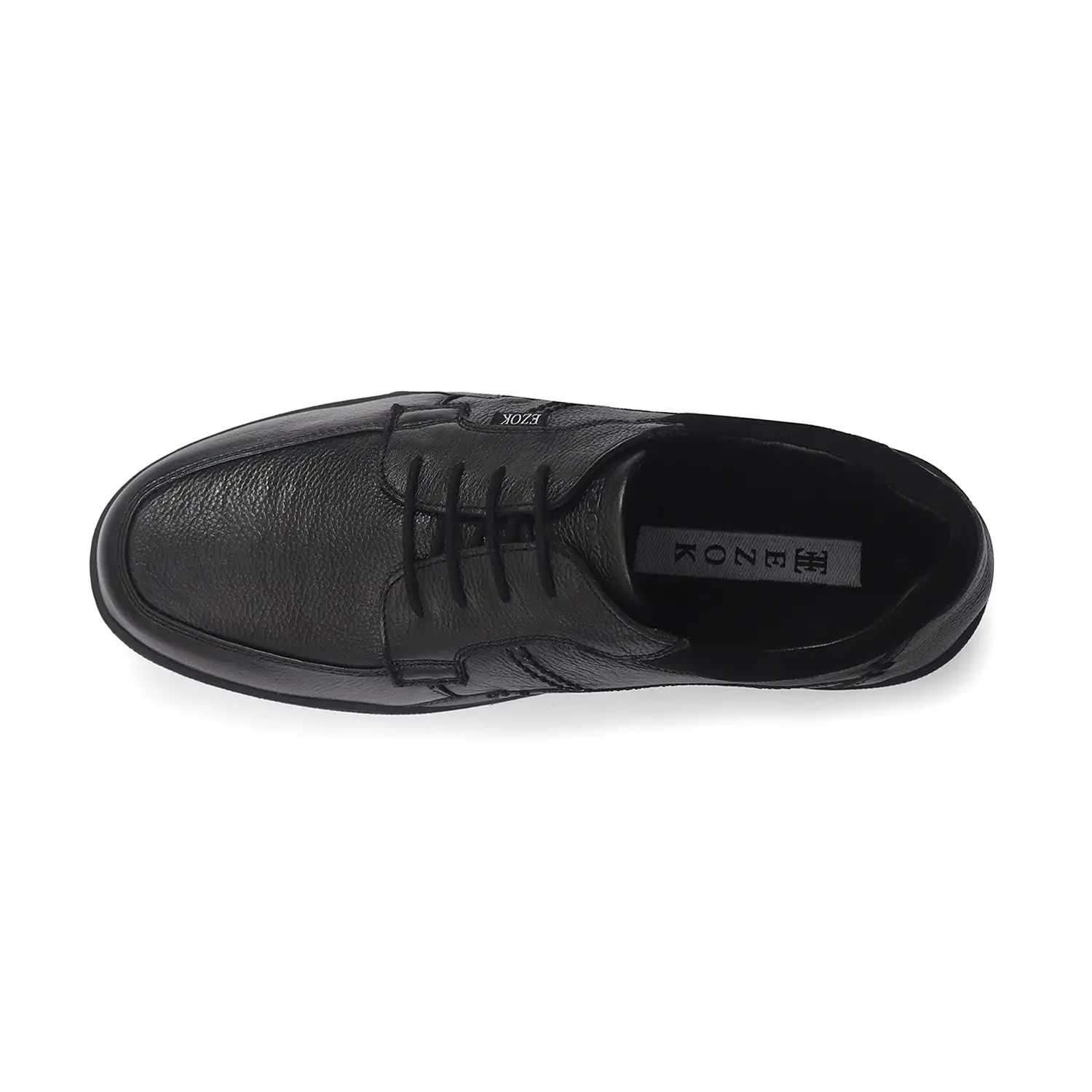 Ezok Black Outdoor Lace-Up Leather Shoes