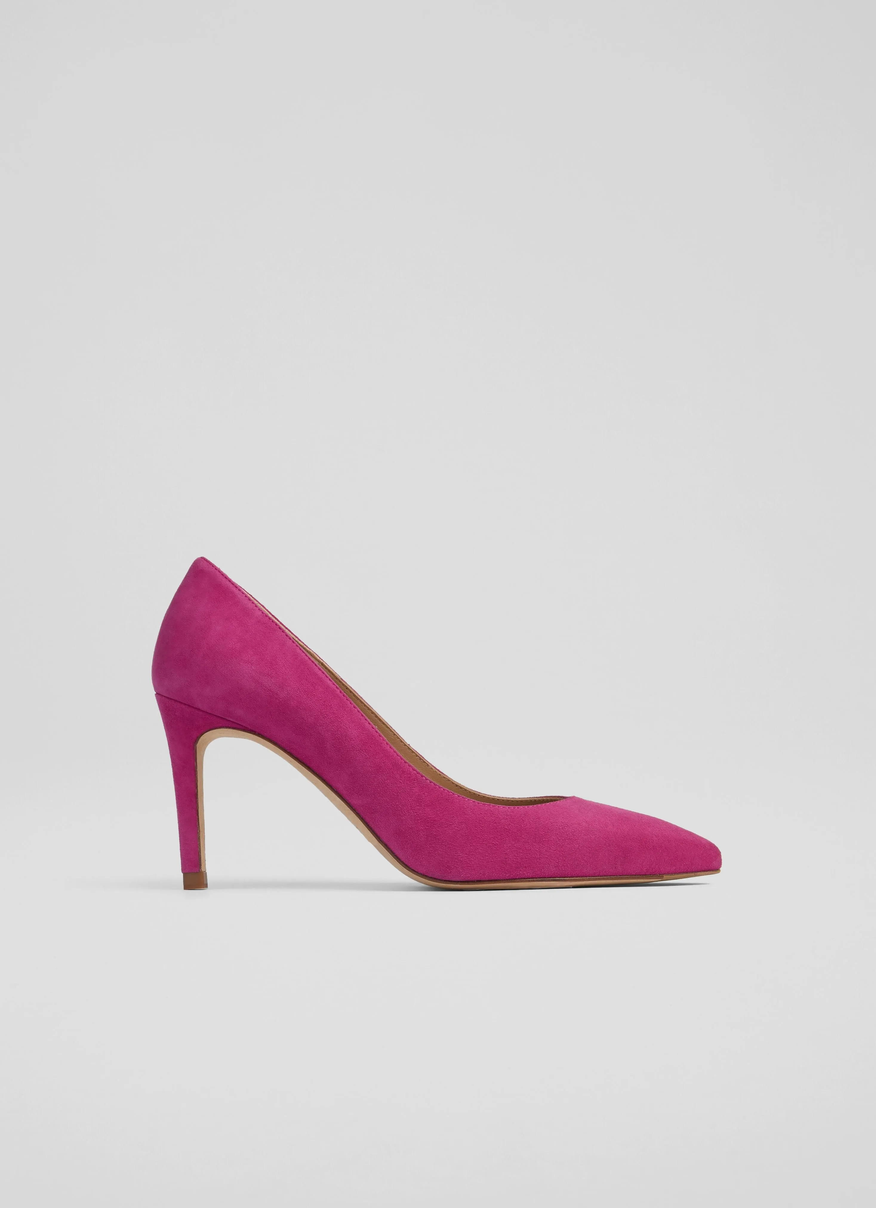 Floret Bright Burgundy Suede Pointed Toe Courts, Burgandy