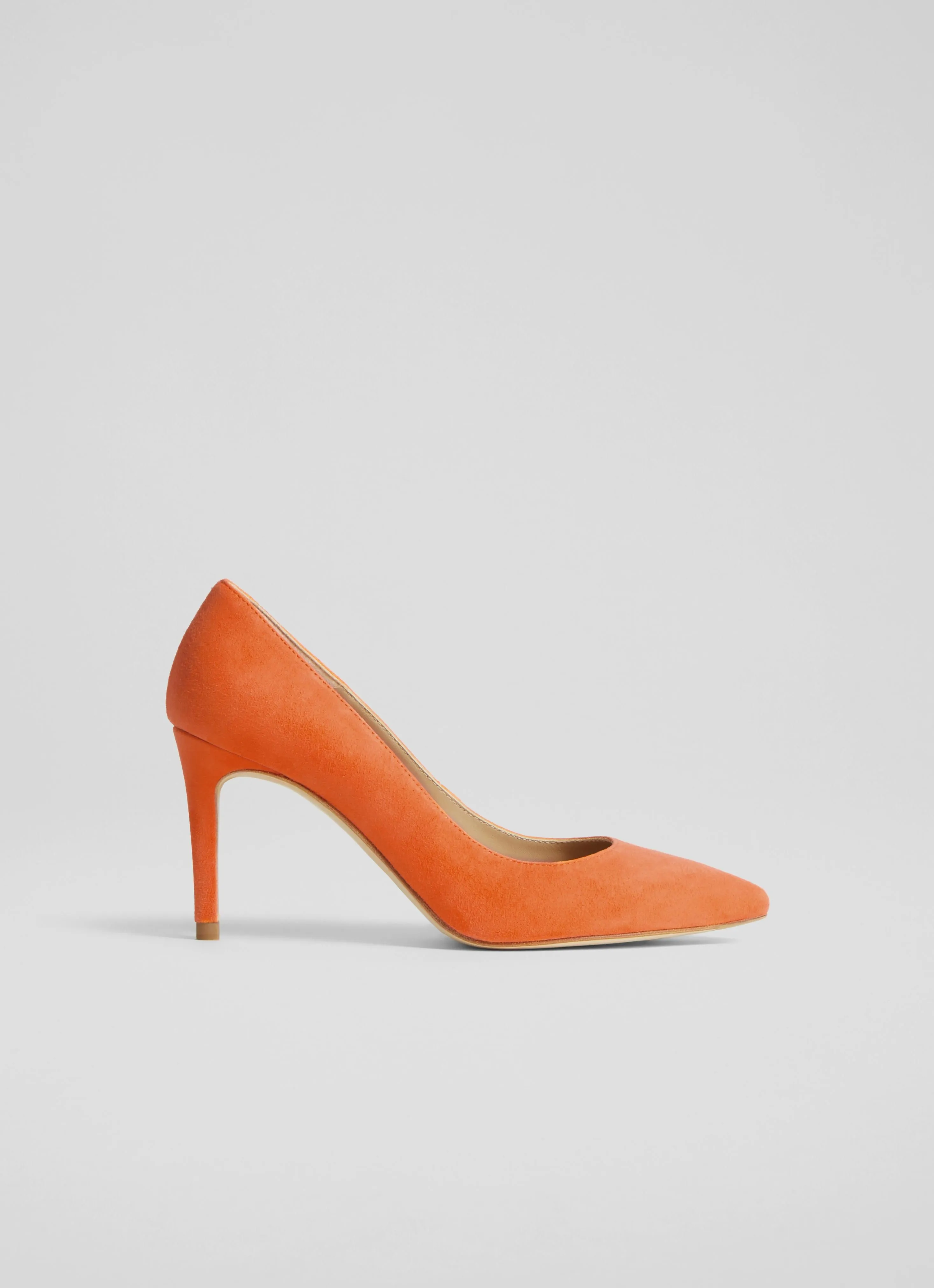 Floret Orange Suede Pointed Toe Courts, Orange