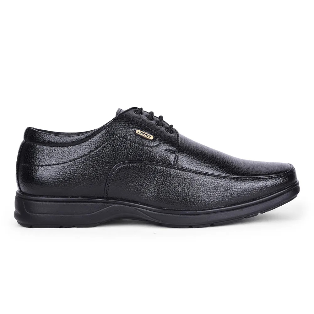 Fortune Black Formal Lacing Derby Shoes For Men HOL-131E By Liberty