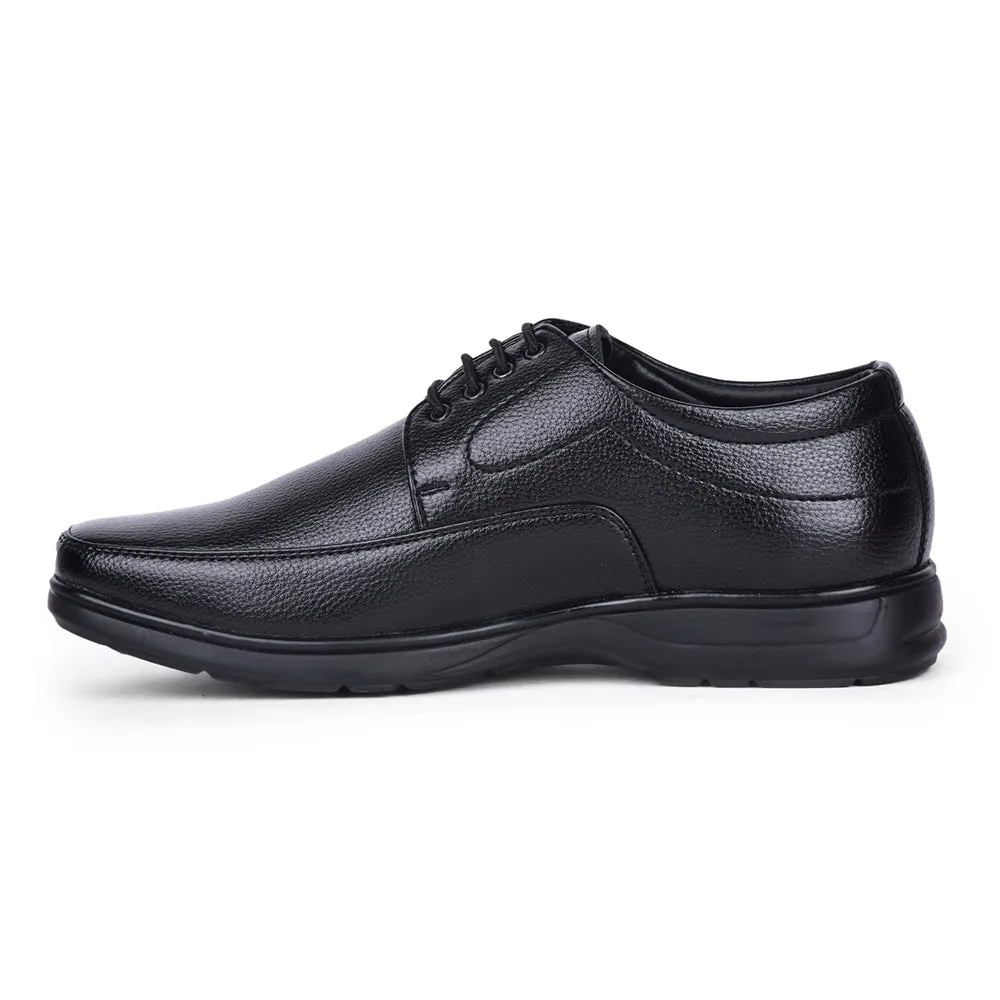 Fortune Black Formal Lacing Derby Shoes For Men HOL-131E By Liberty