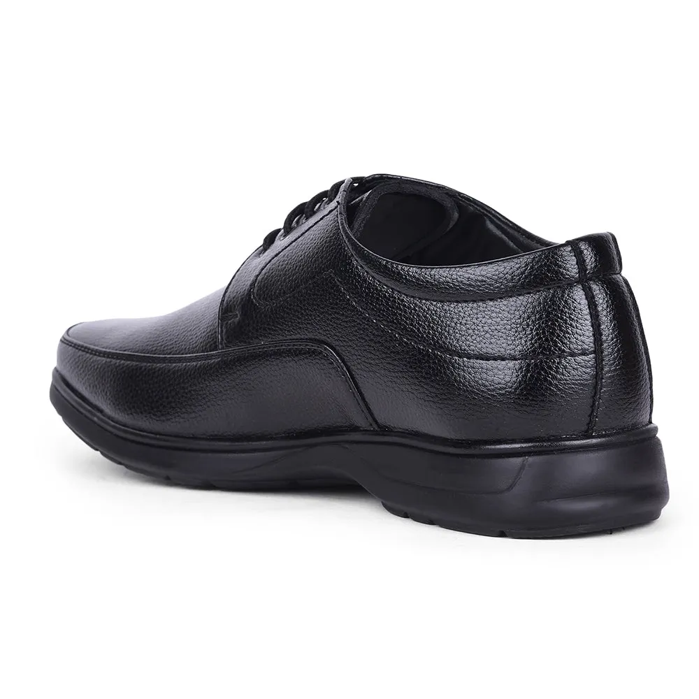 Fortune Black Formal Lacing Derby Shoes For Men HOL-131E By Liberty