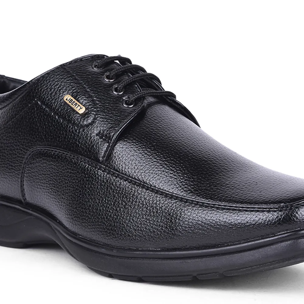 Fortune Black Formal Lacing Derby Shoes For Men HOL-131E By Liberty