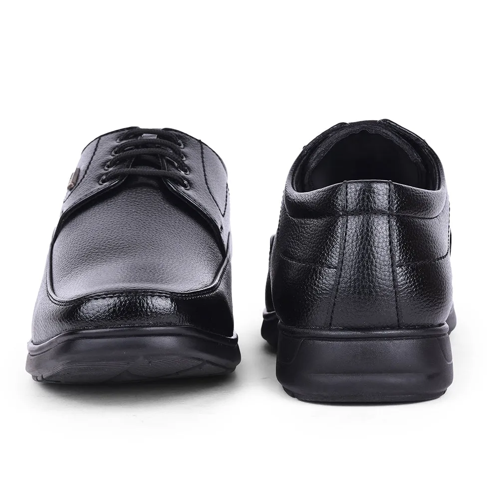 Fortune Black Formal Lacing Derby Shoes For Men HOL-131E By Liberty