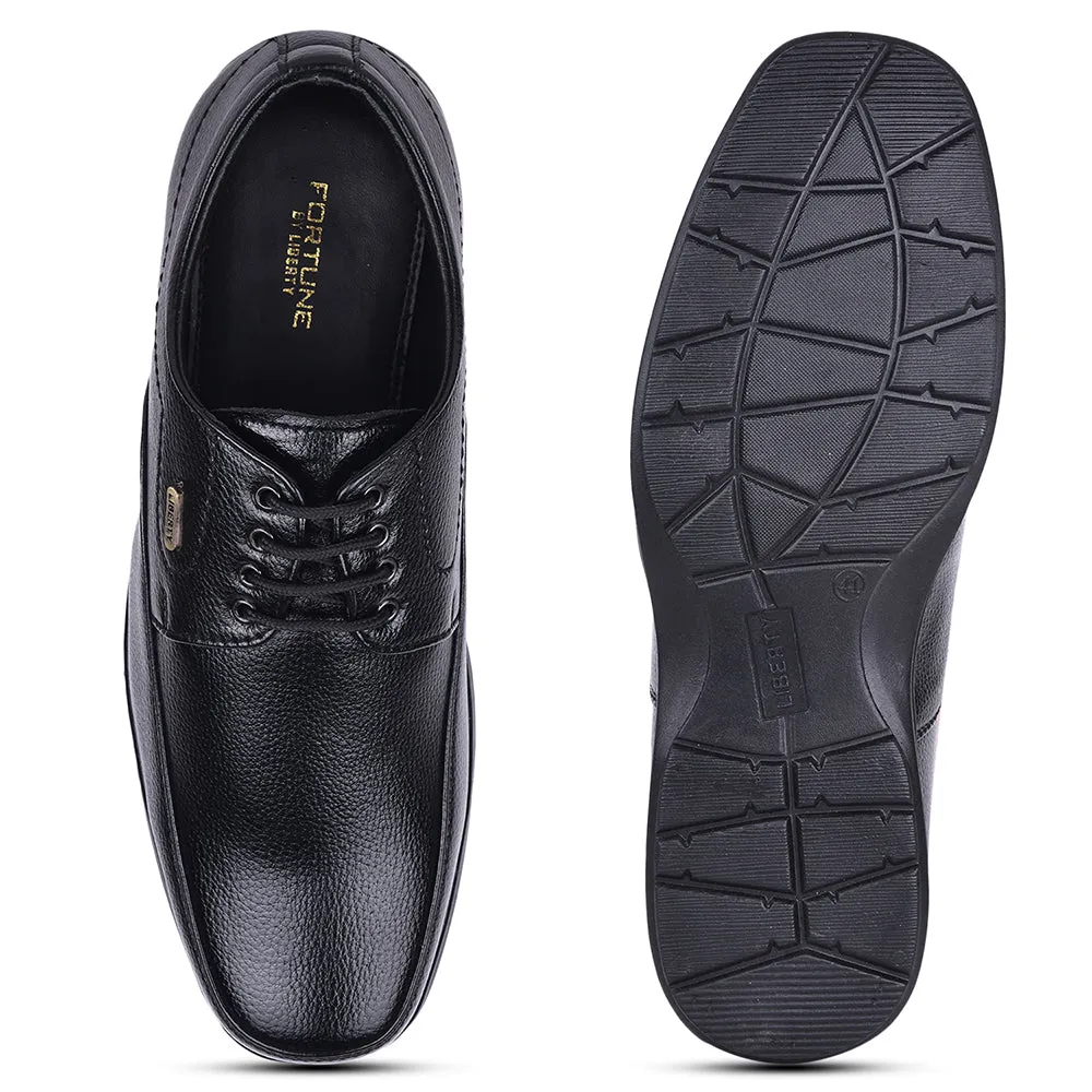 Fortune Black Formal Lacing Derby Shoes For Men HOL-131E By Liberty