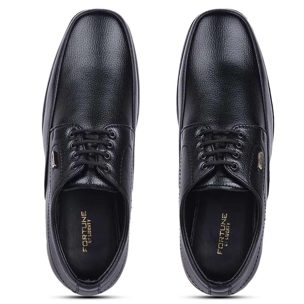 Fortune Black Formal Lacing Derby Shoes For Men HOL-131E By Liberty