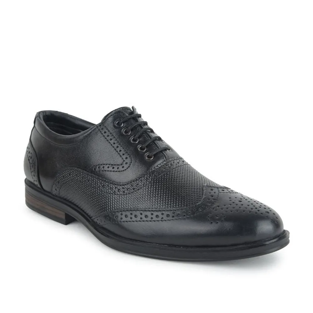 Fortune Formal Black Lacing Brogue Shoes For Men HOL-125E By Liberty