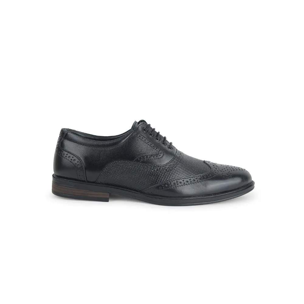 Fortune Formal Black Lacing Brogue Shoes For Men HOL-125E By Liberty