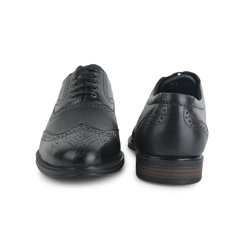 Fortune Formal Black Lacing Brogue Shoes For Men HOL-125E By Liberty