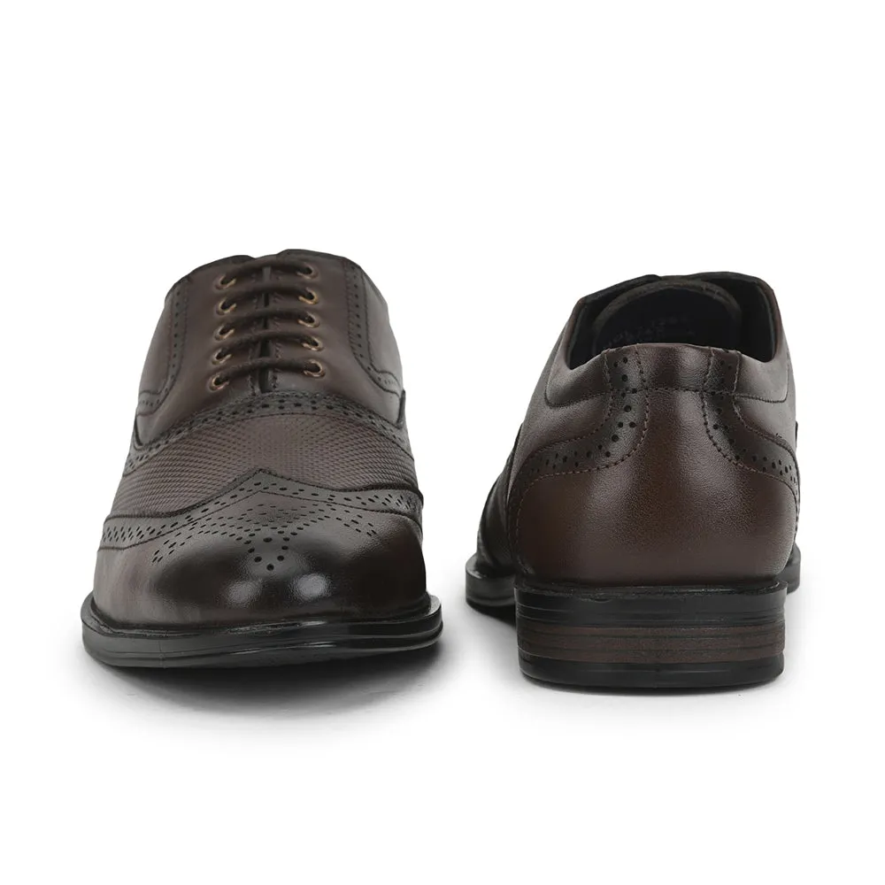 Fortune Formal Brown Lacing Brogue Shoes For Men HOL-125E By Liberty