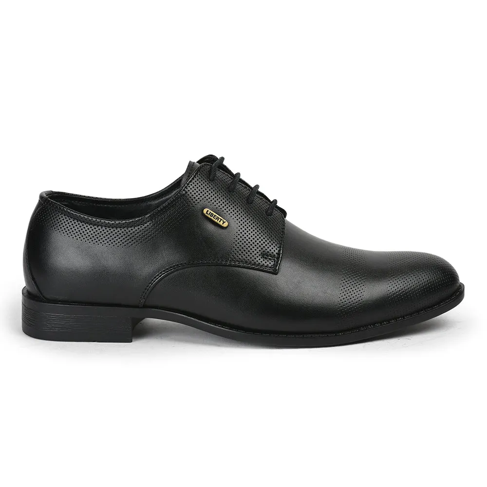 Fortune Lacing Black Formal Shoes For Men JPL-284 By Liberty