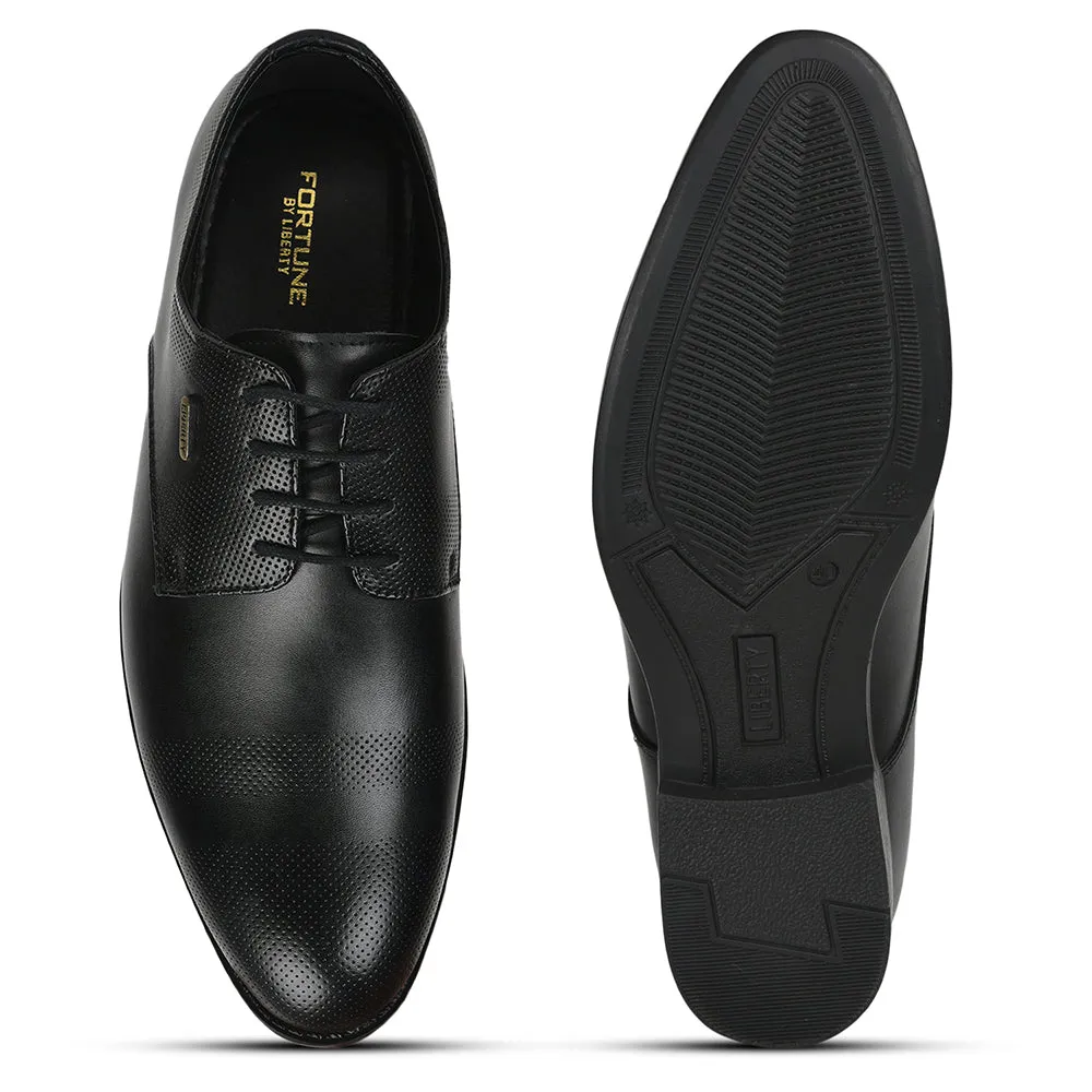 Fortune Lacing Black Formal Shoes For Men JPL-284 By Liberty