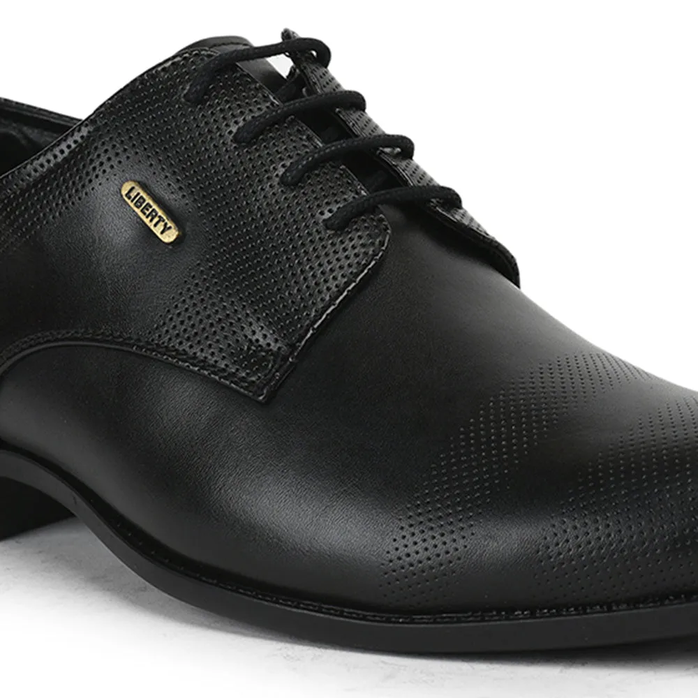 Fortune Lacing Black Formal Shoes For Men JPL-284 By Liberty