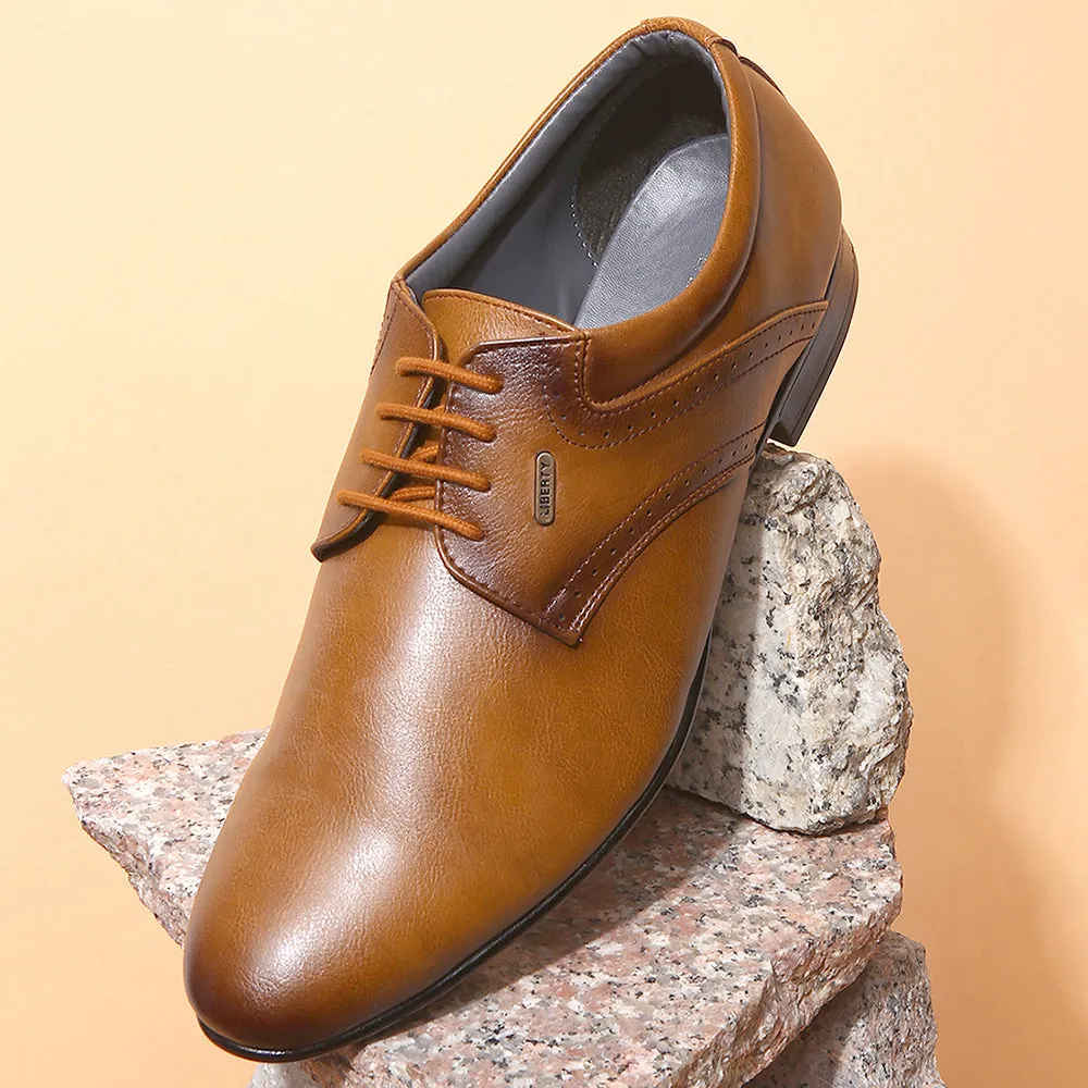 Fortune (Tan) Derby Shoes For Men A13-03 By Liberty