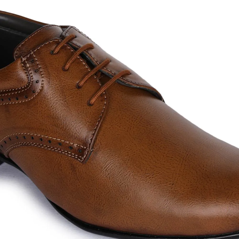 Fortune (Tan) Derby Shoes For Men A13-03 By Liberty