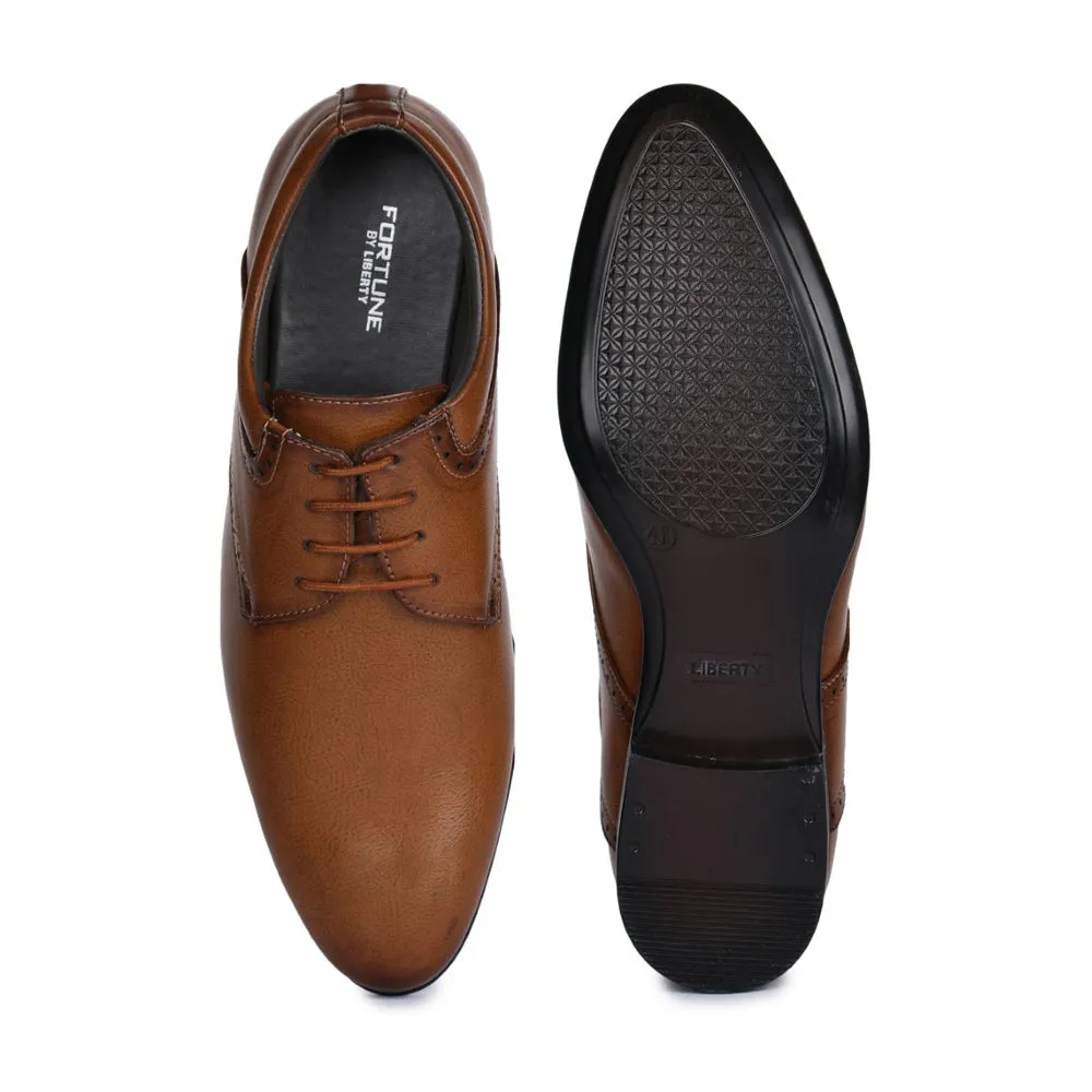 Fortune (Tan) Derby Shoes For Men A13-03 By Liberty