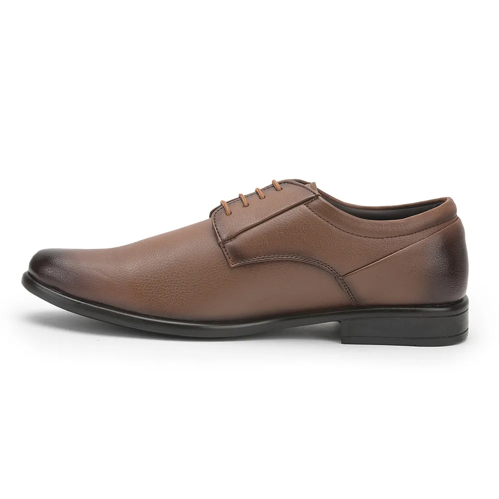 Fortune (Tan) Formal Lace Up Derby Shoes For Men VCL-3 By Liberty