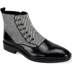 Giovanni Kendrick Black/Tweed Leather Shoes