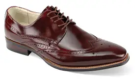 Giovanni Lincoln Burgundy Leather Shoes