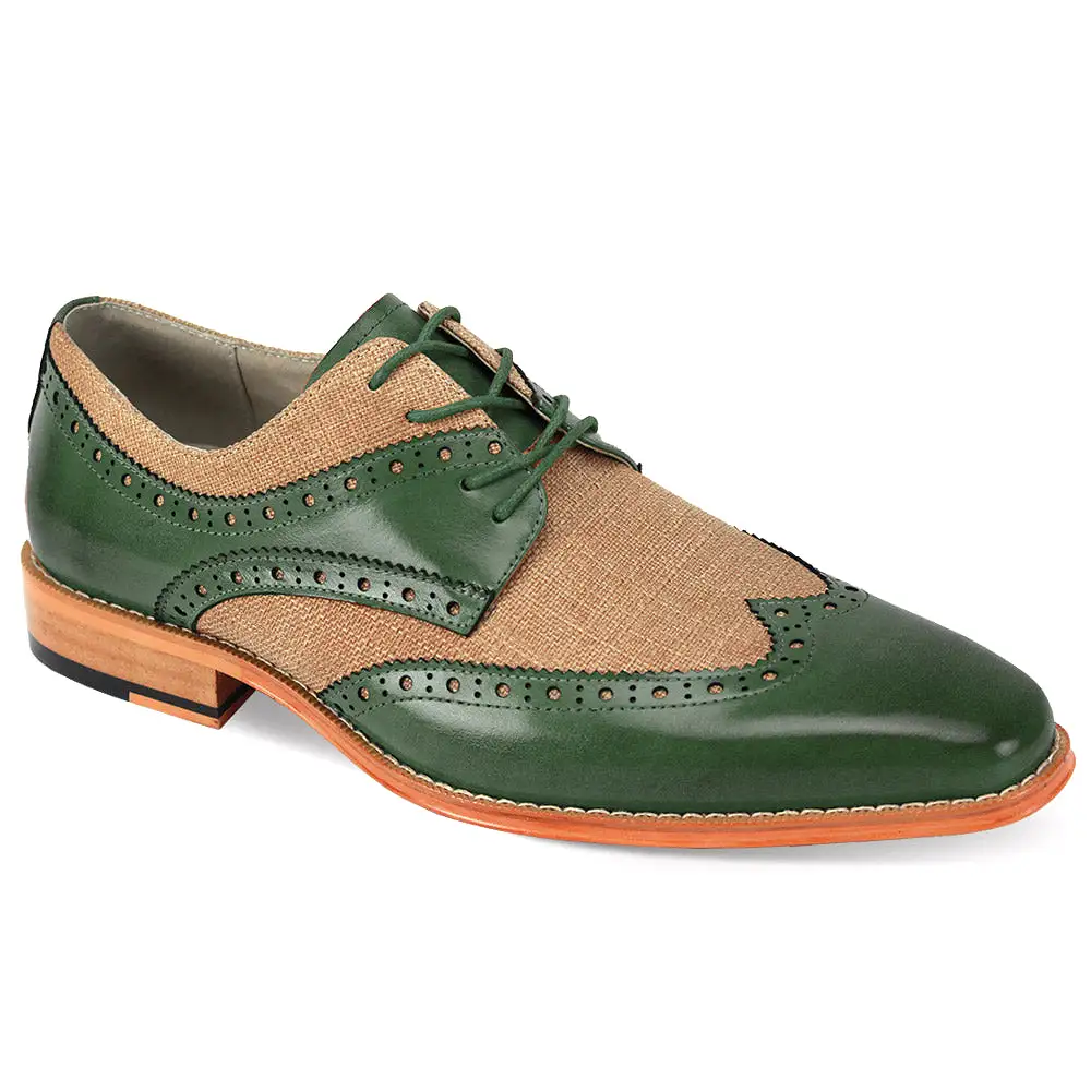 Giovanni Nico Olive/Natural Leather Shoes